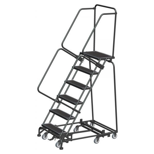 Ballymore WA-AD-063214G Heavy Duty Steel Rolling Ladder 6 Steps 93-inch Height