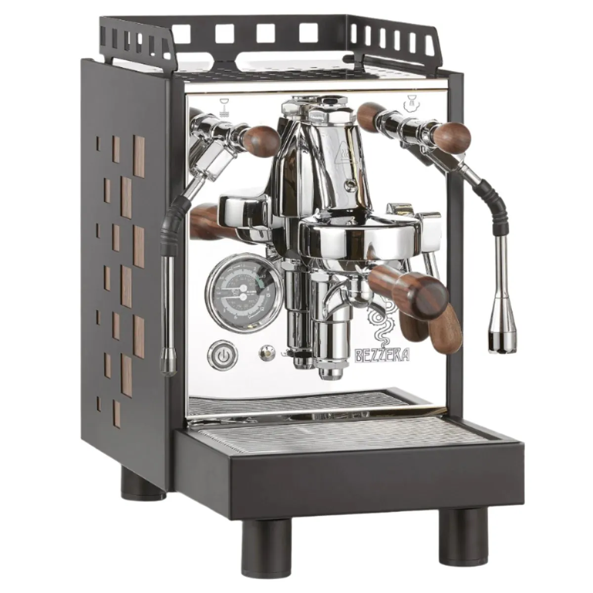 Bezzera Aria MN - Espresso Machine Black with Wood Square 1 Bezzera Aria MN - Espresso Machine Black with Wood Square
