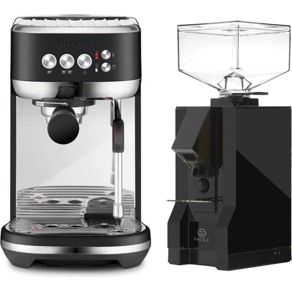 Breville Bambino Plus Black & Eureka Facile - Grinder Bundle