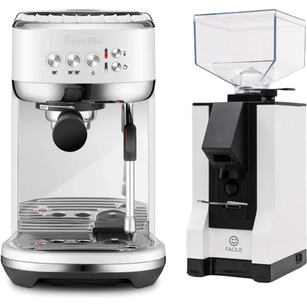 Breville Bambino Plus Sea Salt & Eureka Facile - Grinder Bundle
