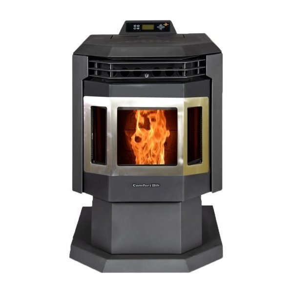 ComfortBilt HP21-SS Pellet Stove 44,000 BTU Heats 2,400 sq ft Stainless Steel Trim