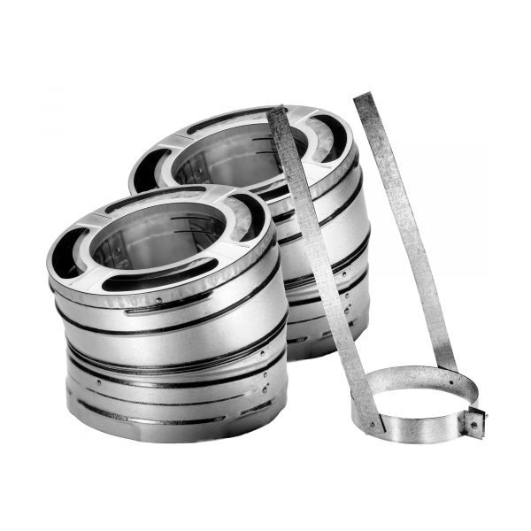 DuraVent 8DP-E30KSS 8in. Diameter 30° Stainless Steel Elbow Kit (2 Elbows & Strap)