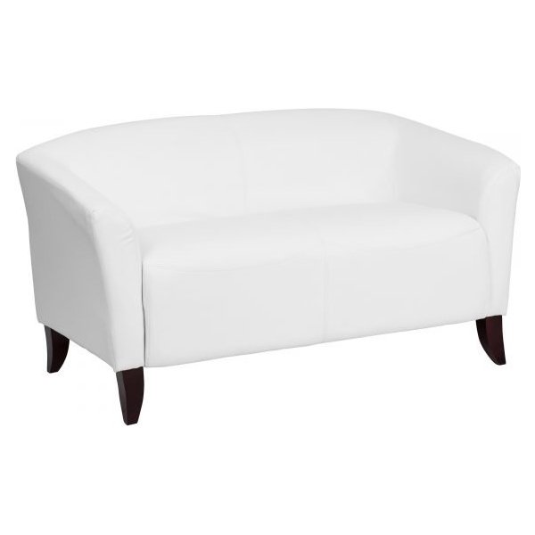 Flash Furniture 1112WH Leather Loveseat White 52in Wide