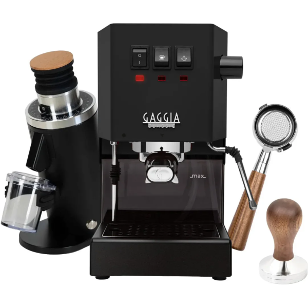 Gaggia Classic E24 & DF54 - Grinder & Walnut Tamper Bundle