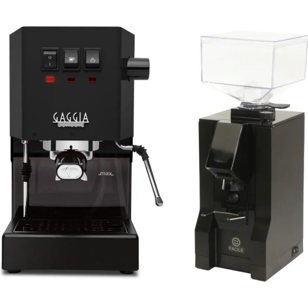 Gaggia Classic E24 & Eureka Mignon Facile - Black Grinder
