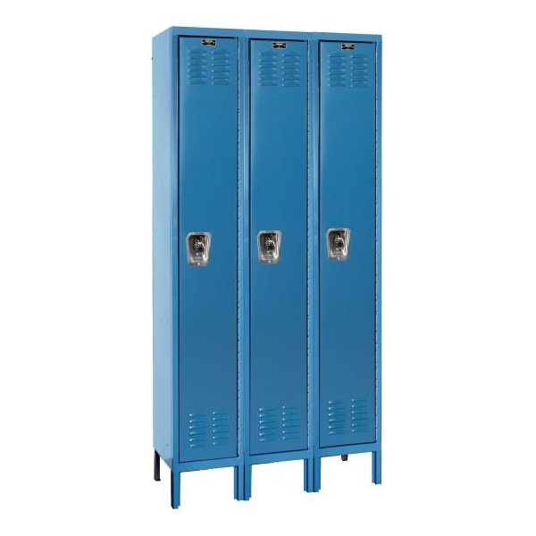Hallowell HPL1282-3A-TB AquaMax Plastic Locker, Triple Tier (72"H x 12"W, Blue, Add-On)