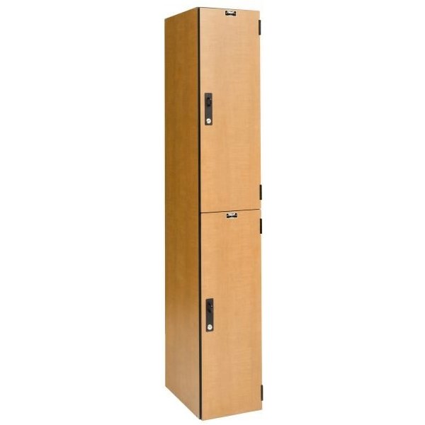 Hallowell PHL1282-2A-K-FA VersaMax Phenolic Locker, Double Tier (72"H x 12"W, Brown, Add-On, Key Lock)