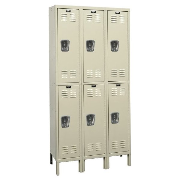 Hallowell U3228-2G-A-PT Galvanite Steel Locker, Double Tier (78"H x 36"W, Tan, Add-On)