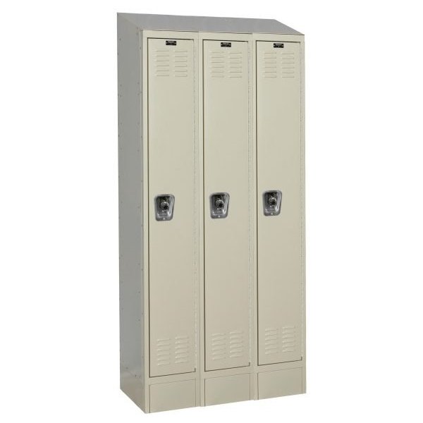 Hallowell U3258-3ME Premium Steel Locker, Triple Tier (78"H x 36"W, Black, Starter)