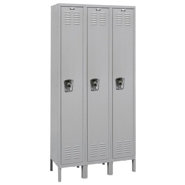 Hallowell U3282-3ME Black Tie Locker, Triple Tier (72"H x 12"W, Black, Starter, ME Code)