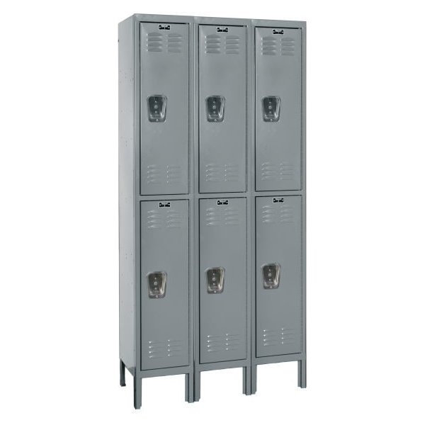 Hallowell U3818-2HG Premium Steel Locker, Double Tier (78"H x 54"W, Dark Gray, Starter)