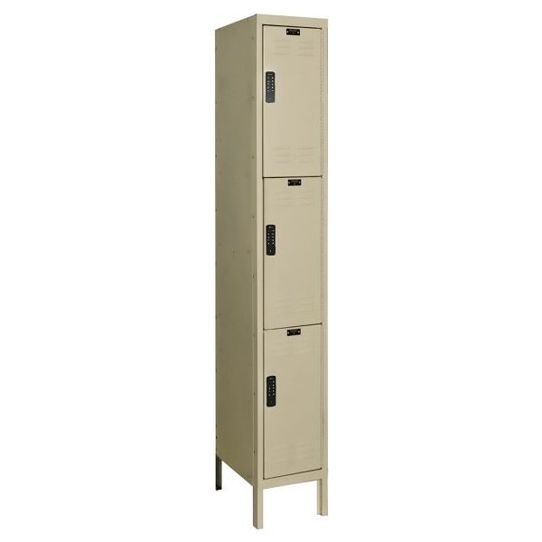 Hallowell UEL1258-3A-PT DigiTech Electronic Locker, Three Tier (78"H x 12"W x 15"D, Tan, Add-On)
