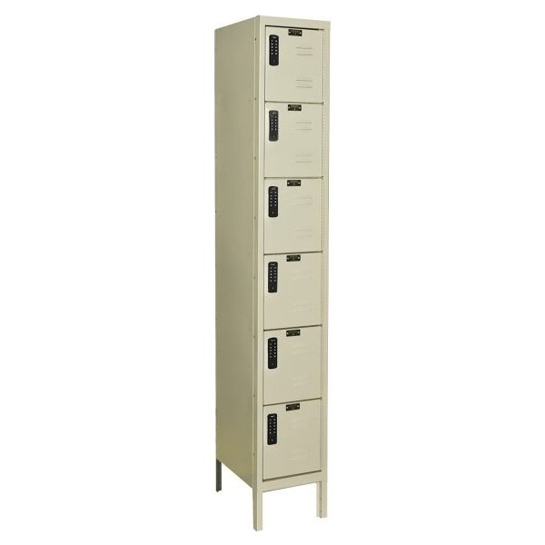 Hallowell UEL1288-6A-PT DigiTech Electronic Locker, Six Tier (78"H x 12"W, Tan, Add-On)