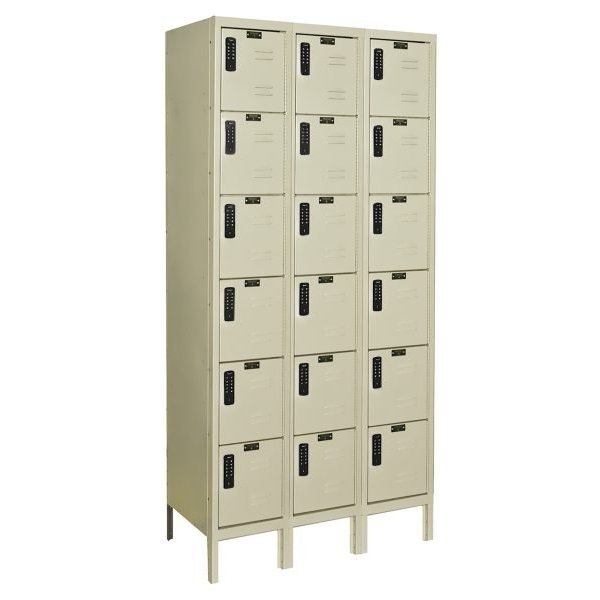 Hallowell UEL3258-6PT DigiTech Electronic Locker, Six Tier (78"H x 36"W x 15"D, Tan, Starter)