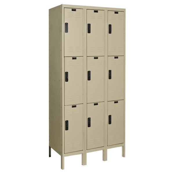 Hallowell UEL3288-3A-PT DigiTech Electronic Locker, Three Tier (78"H x 36"W, Tan, Add-On)