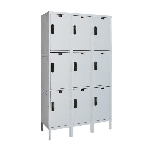Hallowell UELBP3888-3PL 3-Tier Electronic Laptop/Backpack Locker, 78"H x 54"W, Gray (Starter)