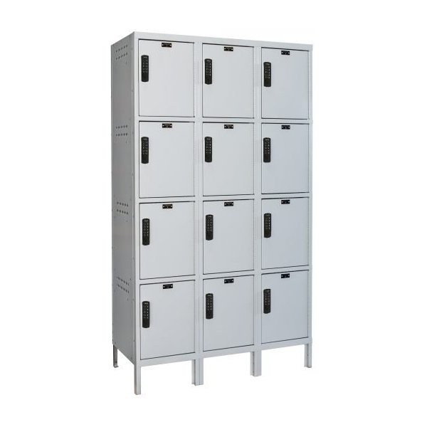 Hallowell UELBP3888-4PL Electronic Laptop/Backpack Locker, 4-Tier (78"H x 54"W, Gray, Starter)