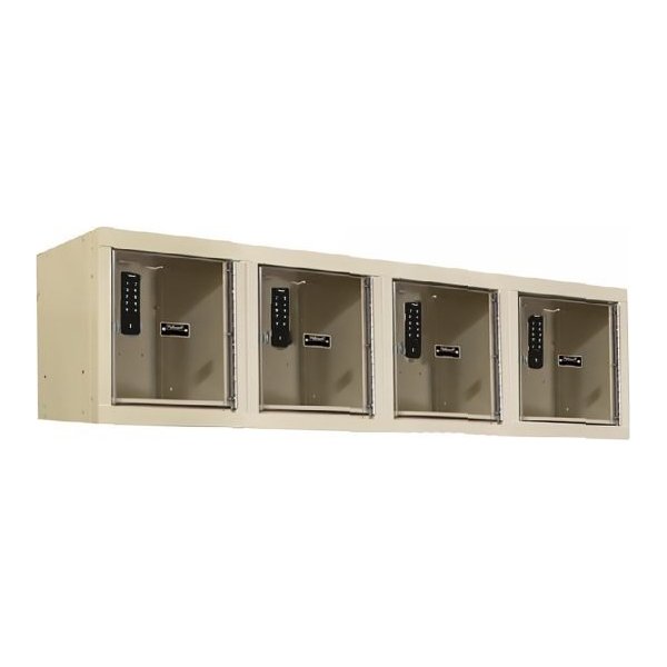Hallowell UESVP1482-4WMAPT DigiTech Safety-View Wall-Mount Locker, 4-Person (72"H x 48"W, Tan, Add-On)