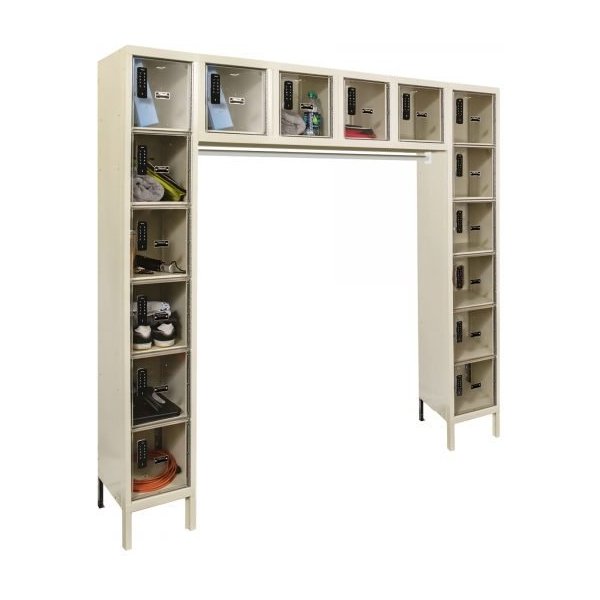 Hallowell UESVP1788-16A-PT DigiTech Safety-View Plus Locker, 16-Person (78"H x 72"W, Tan, Add-On)