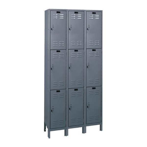 Hallowell UH3258-3A-HG Triple Tier Value Max Locker Add-On 78in H Dark Gray