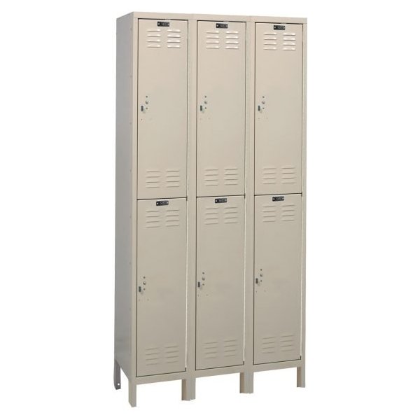 Hallowell UH3288-2A-PT Value Max Locker, Double Tier (78"H x 36"W, Tan, Add-On)