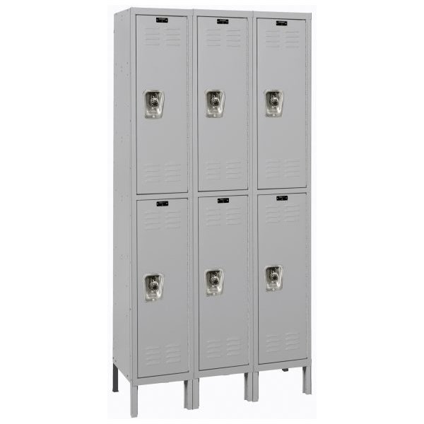 Hallowell URB3228-2A-PL ReadyBuilt Locker, Double Tier (78"H x 36"W, Gray, Add-On)
