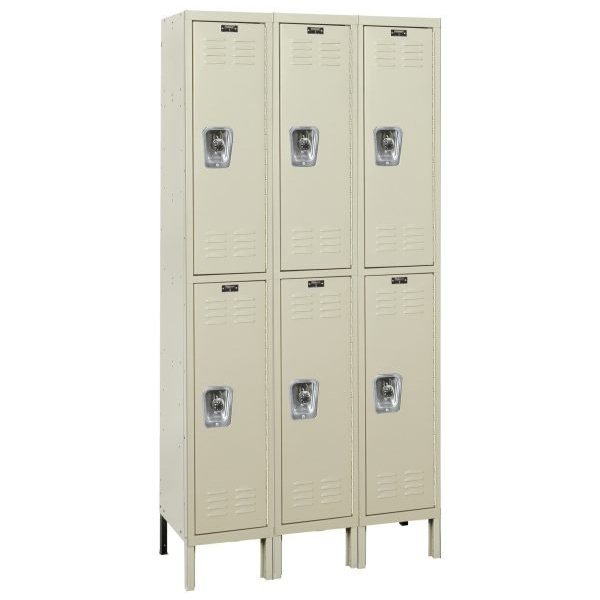 Hallowell URB3228-2A-PT ReadyBuilt Locker, Double Tier (78"H x 36"W, Tan, Add-On)