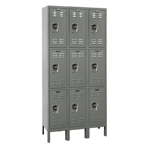 Hallowell URB3228-3A-HG Triple Tier ReadyBuilt Locker 78in H Dark Gray