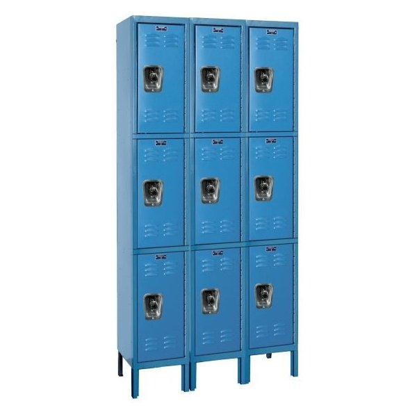 Hallowell URB3258-3A-MB Triple Tier ReadyBuilt Locker 78in H Blue
