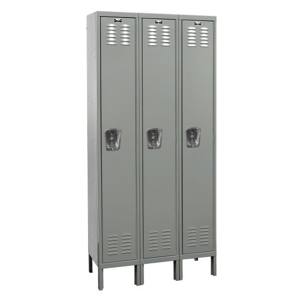 Hallowell USS1288-6A Stainless Steel Locker, Six Tier (78"H x 12"W, Silver, Add-On)