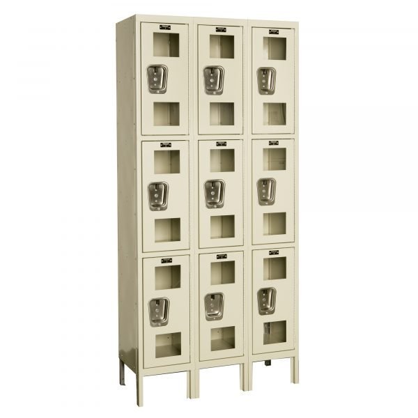 Hallowell USV3258-3A-PT Triple Tier Safety-View Locker Add-On 78in H Tan 1 Hallowell USV3258-3A-PT Triple Tier Safety-View Locker Add-On 78in H Tan