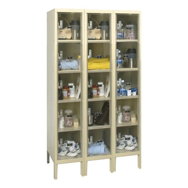 Hallowell USVP3226-5A-PT Safety-View Plus Locker, Five Tier (66"H x 36"W, Tan, Add-On)