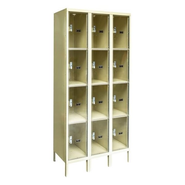 Hallowell USVP3228-4A-PT Safety-View Plus Locker, Four Tier (78"H x 36"W, Tan, Add-On)