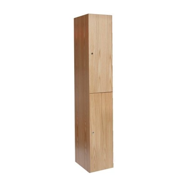 Hallowell UW1582-2A-W-RO All-Wood Club Locker, Double Tier (72"H x 15"W, Brown, Add-On)