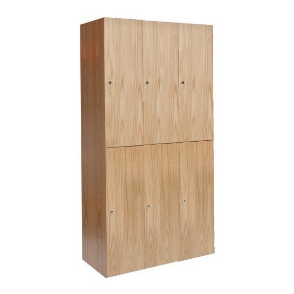 Hallowell UW3282-2A-W-RO All-Wood Club Locker, Double Tier (72"H x 36"W, Brown, Add-On)