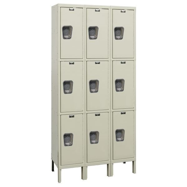 Hallowell UY3228-3A-PT Maintenance-Free Quiet Locker, Triple Tier (78"H x 36"W, Tan, Add-On)