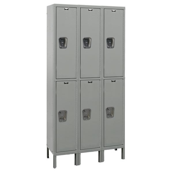 Hallowell UY3288-2HG Maintenance-Free Quiet Locker, Double Tier (78"H x 36"W, Dark Gray, Starter)