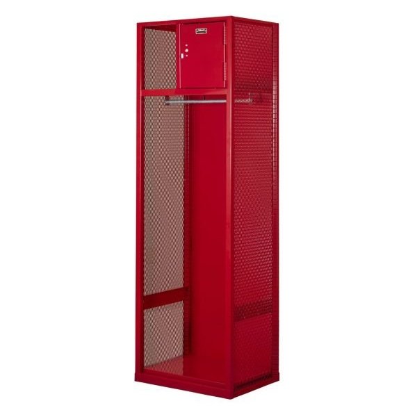 Hallowell WSBN482-1C-RR Welded Sport Locker with Bench Red