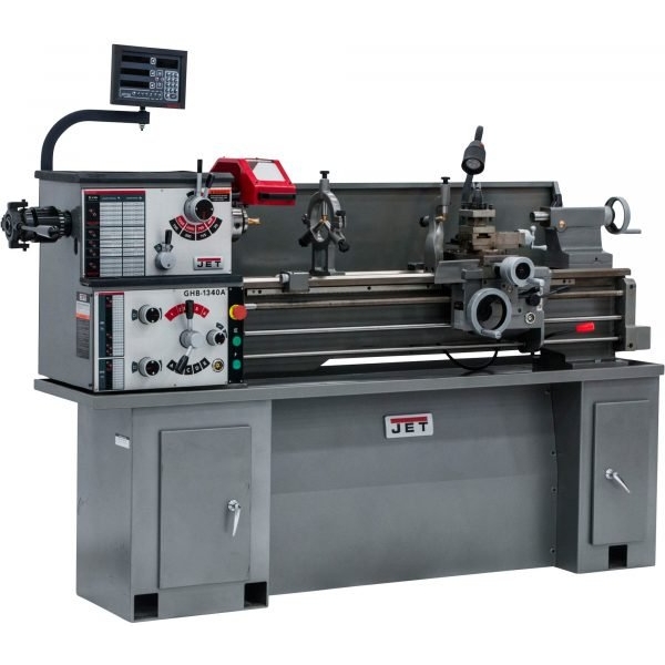 JET GHB-1340A Geared Head Bench Lathe - 13x40in, Acu-Rite 203 DRO, Collet Closer