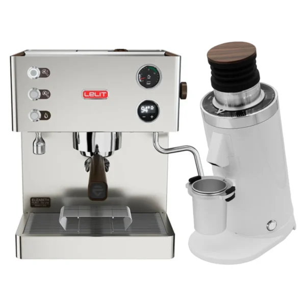 Lelit Elizabeth V3 & DF64 Gen 2 - White Grinder Bundle