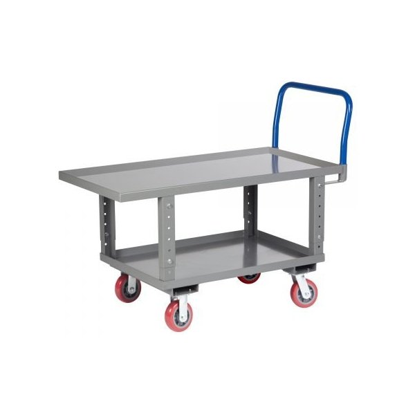 Little Giant RNL2-3048-6PYAH 2,000 lbs Ergonomic Lipped Deck Platform Truck w/ Auto-Height (30" x 48")