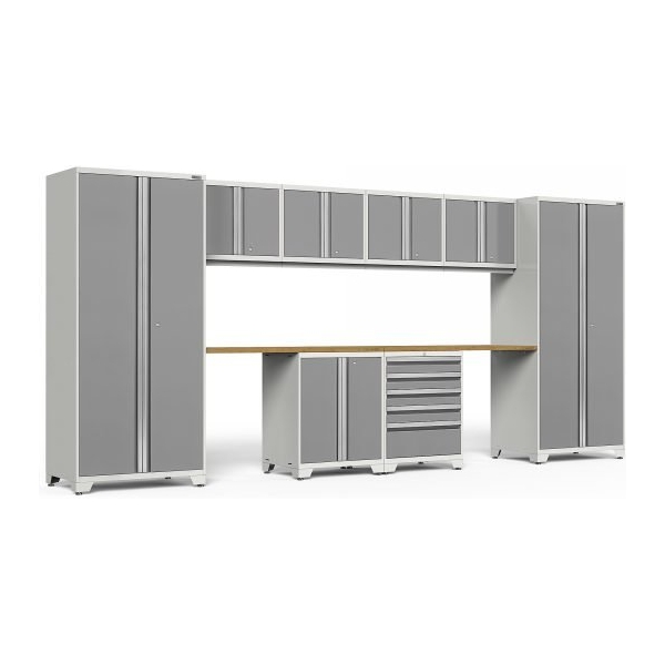 NewAge 52450 Pro Series White 10-Pc. Steel Garage Cabinet Set