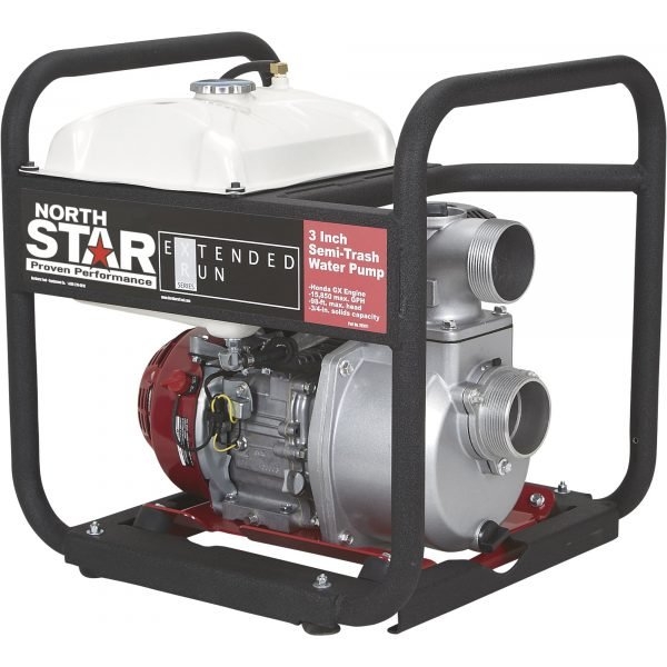 NorthStar 3in Extended Run Semi-Trash Pump (15850 GPH, Honda GX200, 3/4in Solids)