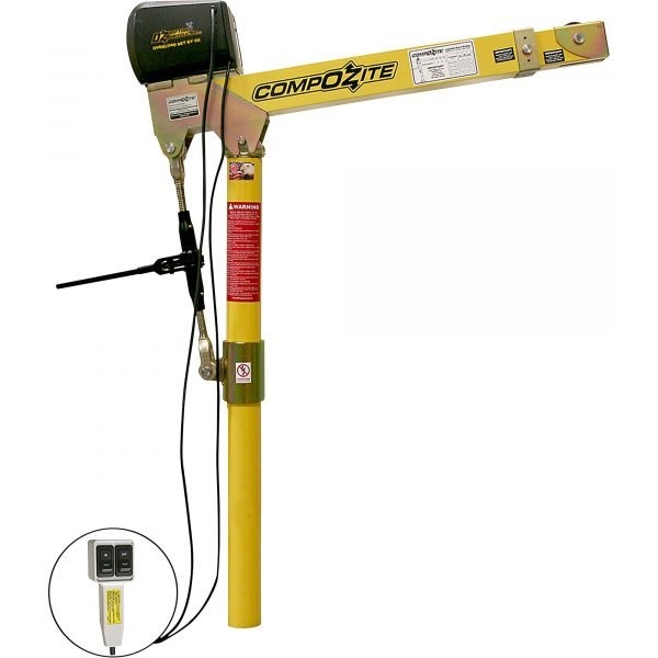 OZ Lifting OZ1200DAV-ACW CompOZite Davit Crane 1,200 lbs w/ 110V AC Winch (95" H)