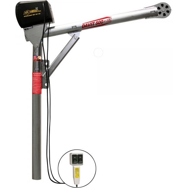 OZ Lifting OZ500DAV-DCW Davit Crane 500 lbs Cap w/ DC Winch (67" H)