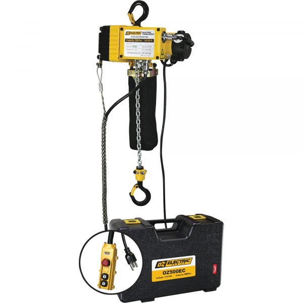 OZ Lifting OZ500EC Electric Chain Hoist 500 lbs Capacity (20 ft Lift) 1 OZ Lifting OZ500EC Electric Chain Hoist 500 lbs Capacity (20 ft Lift)