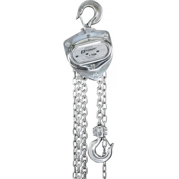 OZ Lifting OZSS010-10CH 1-Ton Stainless Steel Manual Chain Hoist (10 ft Lift)