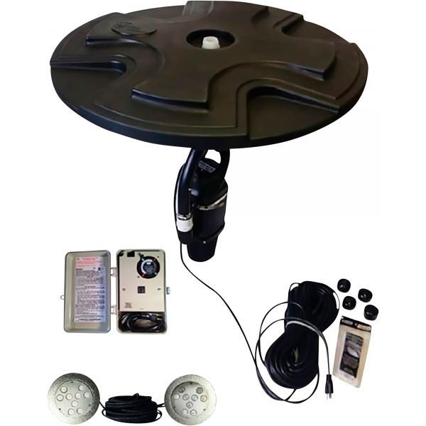 Outdoor Water Solutions FTN0422 Floating Pond Fountain 1/2 HP 4 Nozzles LED