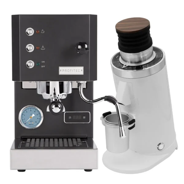 Profitec Go Black & DF64 Gen 2 - White Grinder Bundle