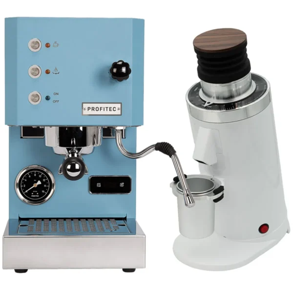 Profitec Go Blue & DF64 Gen 2 - White Grinder Bundle